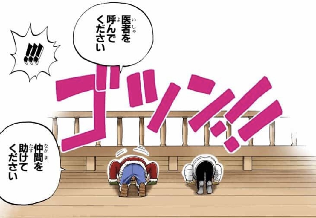 Luffy, Vivi, Verbeugung