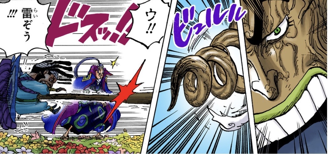 Ryokugyu draining Raizo in Wano