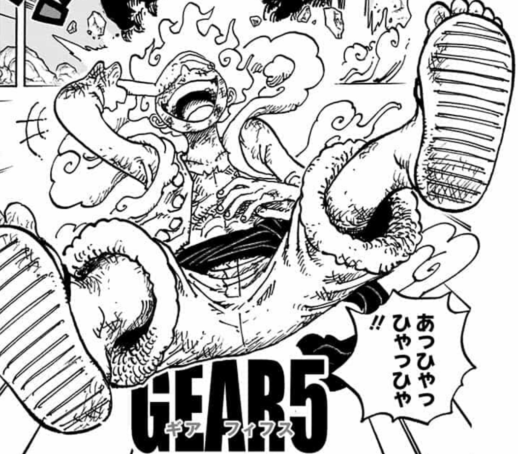 Luffy as Nika, flying
