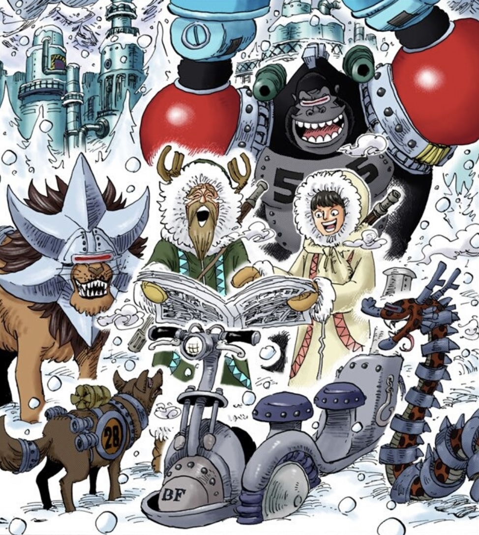 Baldimore animale cyborg Vegapunk piano Franky